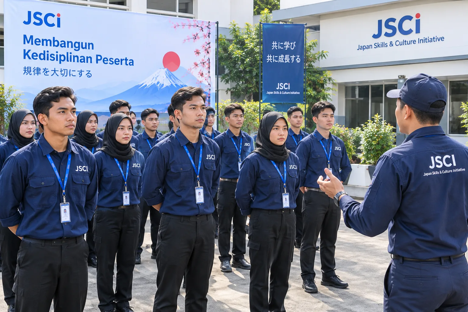 Peserta JSCI mengikuti kegiatan apel dan pembinaan kedisiplinan bersama.